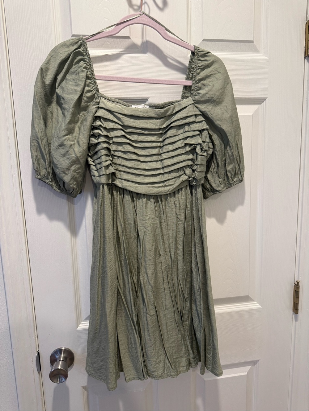 Blu Pepper Sage Green Textured dress